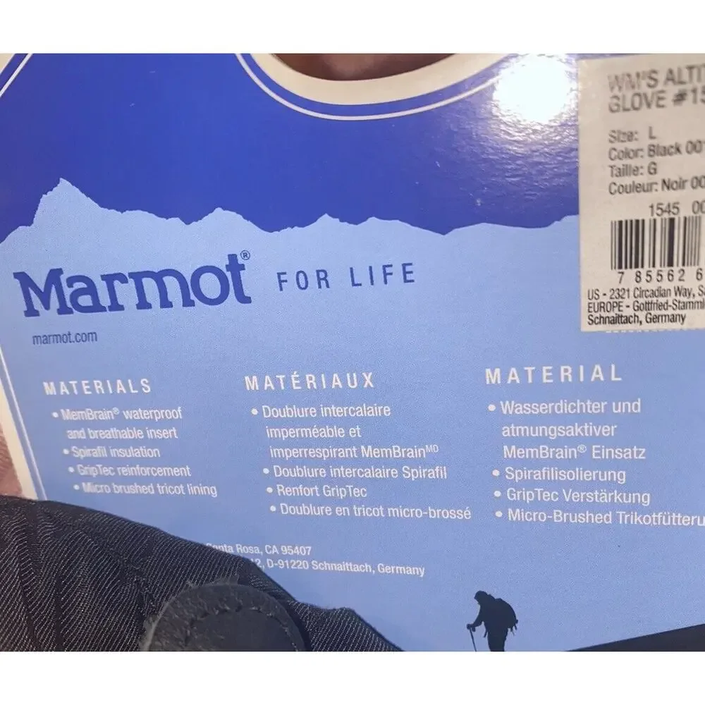 Marmot Women's Large Altitude Glove #1545‎ BRAND NEW Tags